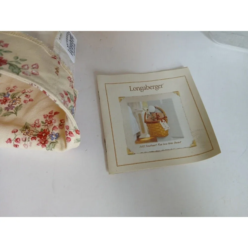 Longaberger 2001 Love Notes Basket W/ Liner & Tie On Heart Pamphlet